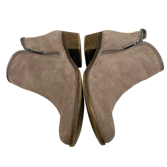 Lucky Brand Bartalino Tan Suede Zipper Detail Casual Ankle Boots Women’s 8.5 - Picture 10 of 14